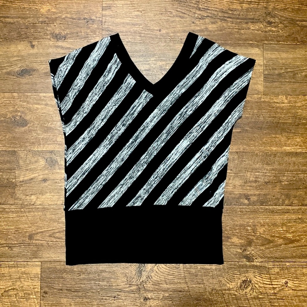 Fashion Bug Black and Gray Blouse | XL
